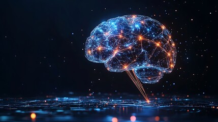 Brain Connecting with Neural Network Representing Artificial Intelligence and Innovation