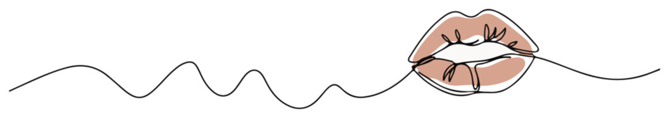 lips with rose – minimalist love symbol line art