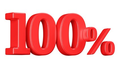 3D Red 100 Percent Off Discount Number Sale