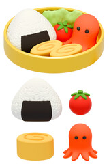 かわいいお弁当セット（黄色のお弁当箱）