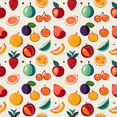 Obraz premium simple illustration on white background; isolated fruit; repeating pattern