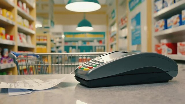 Payment terminal issuing a ticket.