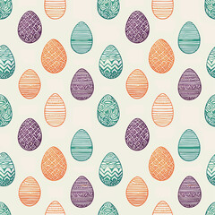 simple illustration on white background; isolated easter eggs; repeating pattern