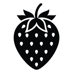Strawberry silhouette icon isolated on white background
