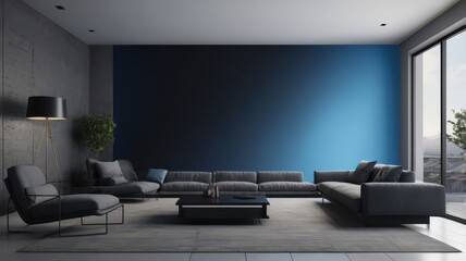 Futuristic Gradient AI Background with Smooth Blue to Black Transition