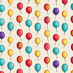simple illustration on white background; isolated balloons; repeating pattern