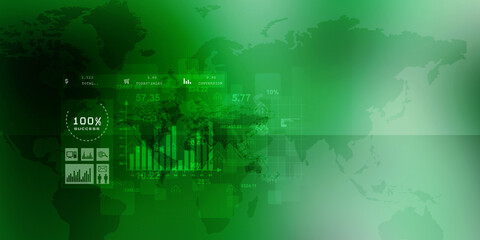 2d illustration Stock market online business concept. business Graph 