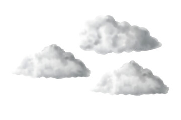  white clouds isolated on white background PNG 