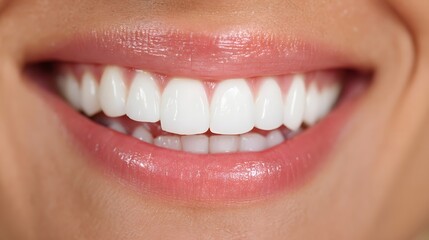 Radiant close-up of a young woman's genuine smile capturing joy and happiness in a beautiful natural setting