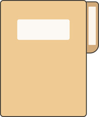 Flat Closed File Folder Vector – Office Document Icon for Reports and Stationery Templates