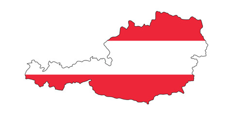 Austria flag map vector illustration on white background