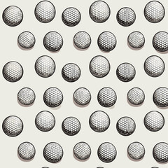 simple illustration on white background; isolated golf balls; repeating pattern