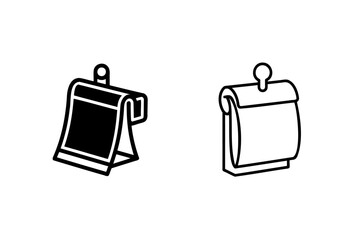 Simple black and white illustrations of two paper calendar icons for design and office use