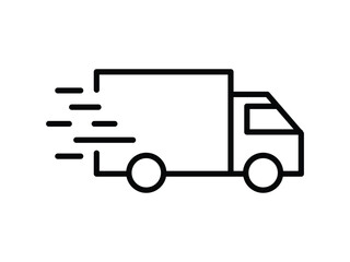 Delivery truck line icon vector. fast shipping line icon