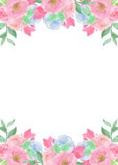 Watercolor flowers background vector for design.