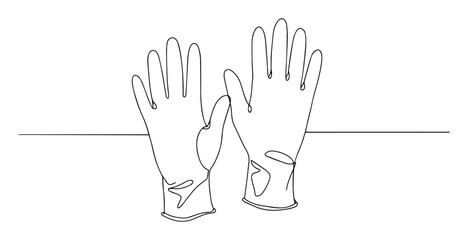 protective medical gloves icon line drawing