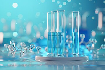 Vibrant Picture of Chemical Test Tubes on Clean Laboratory Table