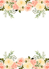 Watercolor flowers background vector for design.