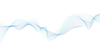 Blue and Green Wave Line Background, Abstract Flowing Curves Design
