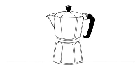 moka pot monoline icon coffee maker