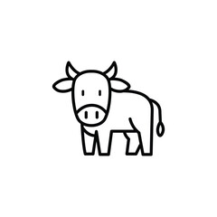 Simple line art illustration of a cow. Perfect for various uses.