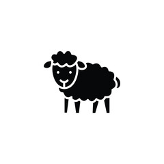 Cute black sheep icon, simple and friendly illustration.