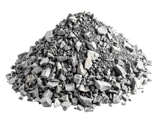 A pile of crushed gray stones of various sizes.