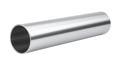 A metallic cylindrical tube with a smooth, reflective surface.