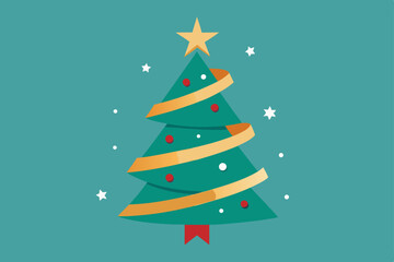 Obraz premium christmas tree with snowflakes