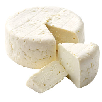Queso fresco isolated on a transparent background