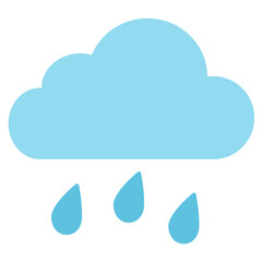 Rain Cloud and Raindrops Weather Icon
