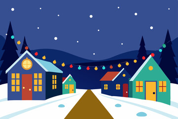 winter landscape with house