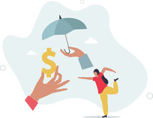 Income protection, security or safety guard protect investment profit, wealth preservation or insurance, risk management concept. character life .