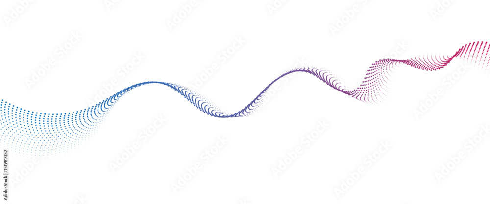 Fototapete Flowing Dot Wave halftone gradient pattern on transparent background	
