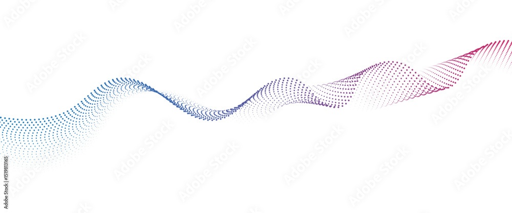 Fototapete Flowing Dot Wave halftone gradient pattern on transparent background	
