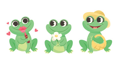 These charming cartoon frogs have unique facial expressions and fun accessories, delighting all