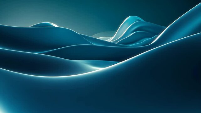 Serene teal hillscape, subtly lit, evokes calm