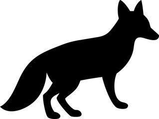 Sleek Black Fox Silhouette Illustration for Wildlife Nature and Design Projects a Versatile Vector Graphic Element