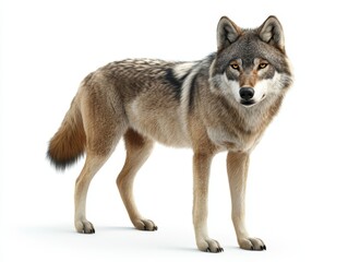 Fototapeta premium Full Body Portrait of Standing Gray Wolf 