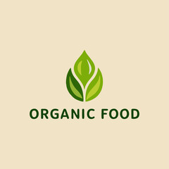 An elegant logo template for an organic food brand, showcasing a stylized tree with fruits, representing growth and nutrition in a clean and modern design.