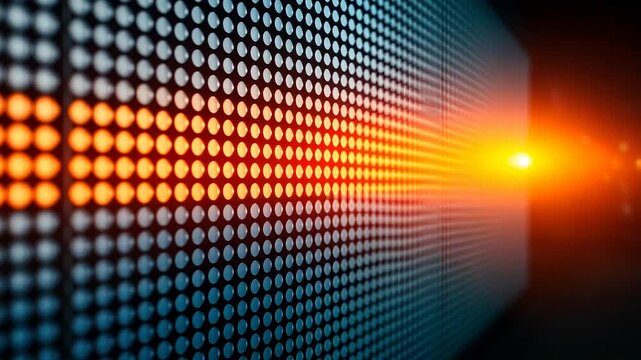 Dynamic LED display wall with vibrant color patterns