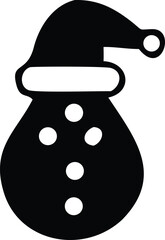 Christmas Vector Icon Set, Background, Black, Isolated