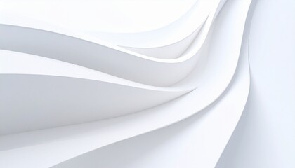 Abstract White Waves Smooth Curves Flowing Lines Elegant Design Background.