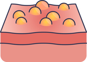 Illustration of inflamed skin with visible bumps, symbolizing skin inflammation.
