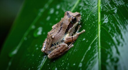 African Rain Frog, rain frog 4k hd high quality wallpaper background picture | Close-Up Realistic African Rain Frog in Rainy Natural Habitat