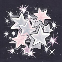 Obraz premium stars on blue background stars twinkle in the night sky, fluorescent, halo, festive background wallpaper 