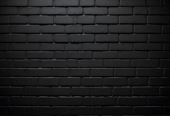 Detailed close up of a dark black painted brick wall with textured surface