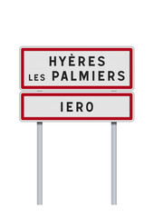 Panneau d'entrée de la ville de Hyères (Var) en vectoriel