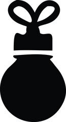 Christmas Vector Icon Set, Background, Black, Isolated