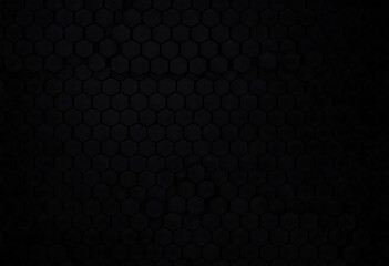 Geometric hexagon pattern in dark black creating a sleek and modern visual texture